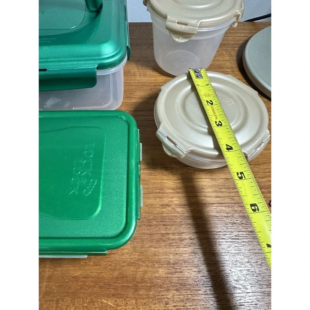 Lock N‎ Lock Set of 4 Nestable Containers, Green And Beige